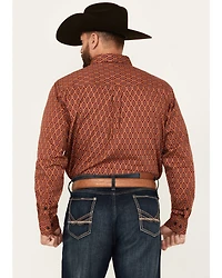 Cody James Men's Kenneth Southwestern Geo Print Long Sleeve Button-Down Stretch Western Shirt