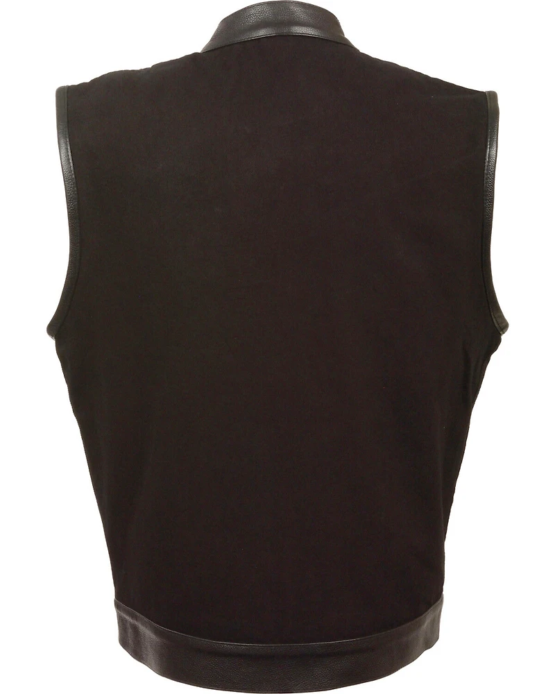Milwaukee Leather Men's Denim Trim Club Style Vest