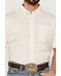 RANK 45® Men's Mustang Geo Print Short Sleeve Button-Down Western Shirt