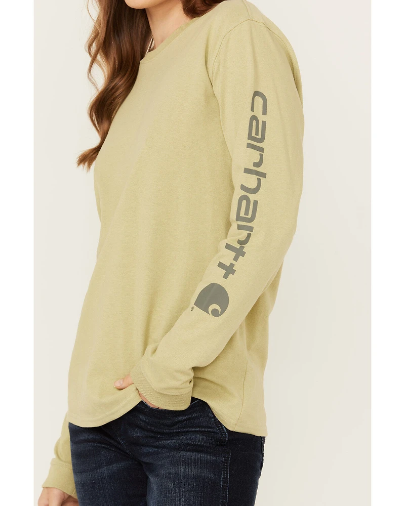 Carhartt Women's Loose Fit Heavyweight Logo Graphic Long Sleeve Shirt