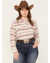 Ariat Women's Serape Jacquard Print Long Sleeve Snap Western Shirt - Plus