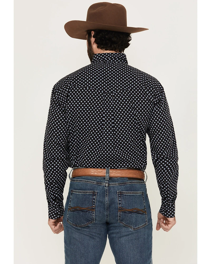 Roper Men's Amarillo Geo Print Long Sleeve Button-Down Western Shirt