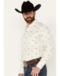 Ely Walker Men's Southwestern Print Long Sleeve Pearl Snap Western Shirt