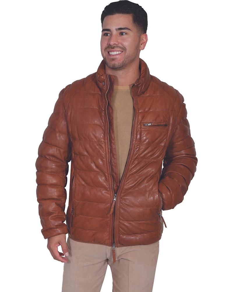 Scully Men's Horizontal Ribbed Leather Jacket