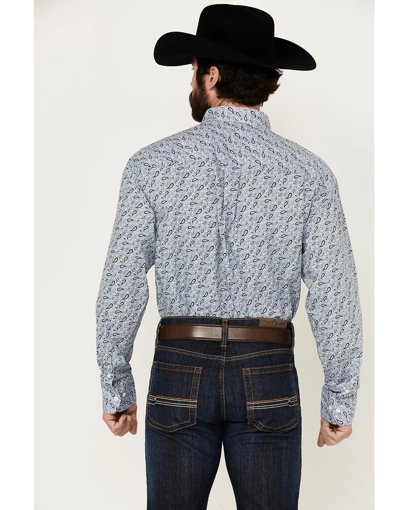 Wrangler Men's Classics Paisley Print Long Sleeve Button-Down Western Shirt - Tall