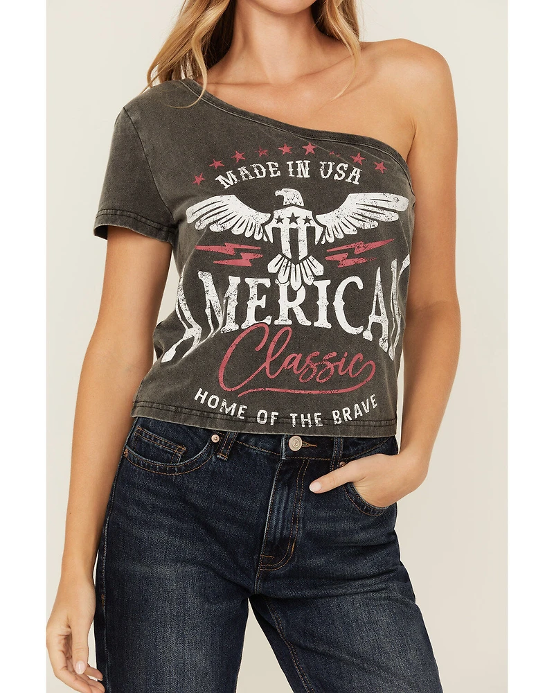 Youth Revolt Women's Americana One Shoulder Tee