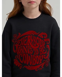 Wrangler X Lainey Wilson Women's Cowboy Crew Neck Pullover Sweatshirt