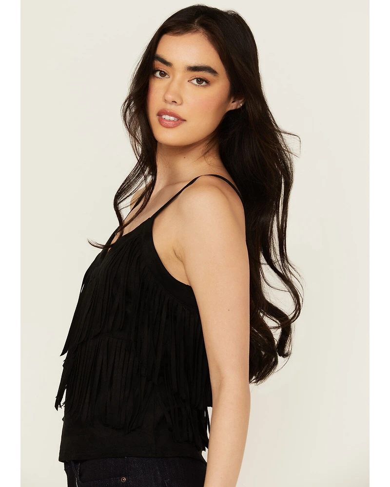 Idyllwind Women's Stafford Fringe Faux Suede Cropped Tank