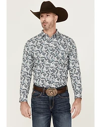 Gibson Men's Pop Paisley Print Long Sleeve Button-Down Western Shirt