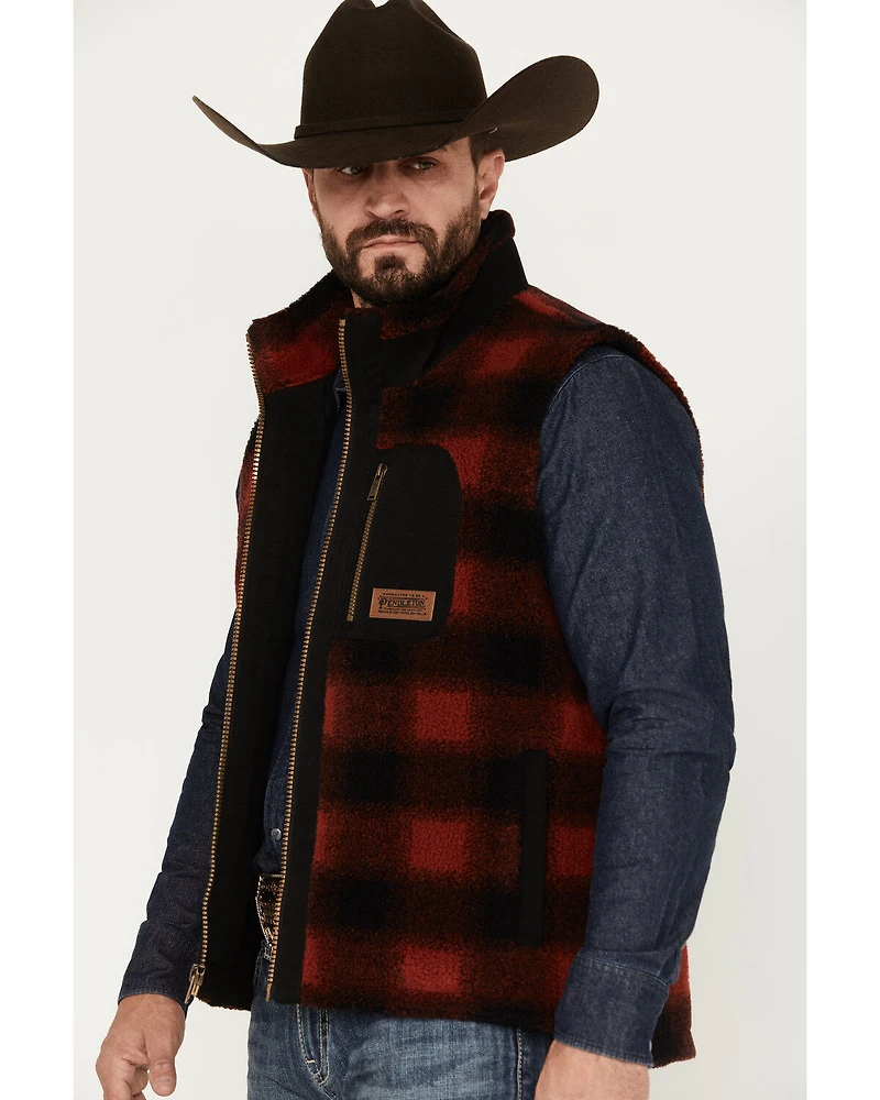 Pendleton Men's Ridgeline Buffalo Checker Fleece Vest