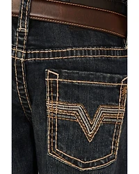 Rock & Roll Denim Boys' Dark Wash Bootcut Stretch Jeans