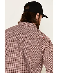 Ariat Men's FR Plaid Print Long Sleeve Work Shirt - Big & Tall