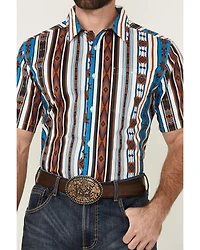 RANK 45® Men's Dylon Southwestern Striped Print Short Sleeve Button-Down Stretch Western Shirt