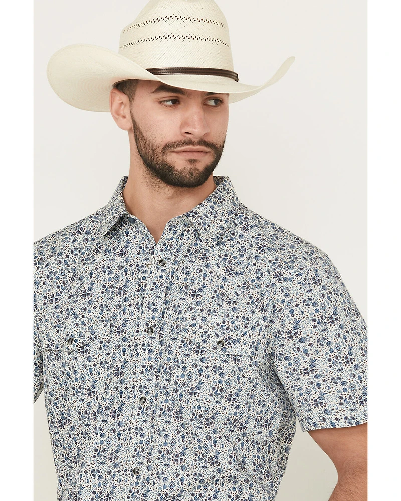 Gibson Trading Co Men's Fan Favorite Floral Print Short Sleeve Snap Western Shirt