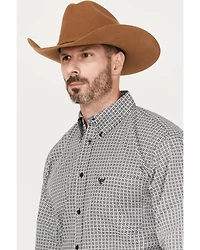 Cowboy Hardware Men's Twisted Adobe Geo Print Long Sleeve Button-Down Western Shirt