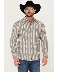 Moonshine Spirit Men's Southern Boy Striped Long Sleeve Pearl Snap Western Shirt
