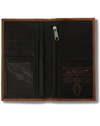 Ariat Men's Embossed Logo Checkbook Wallet