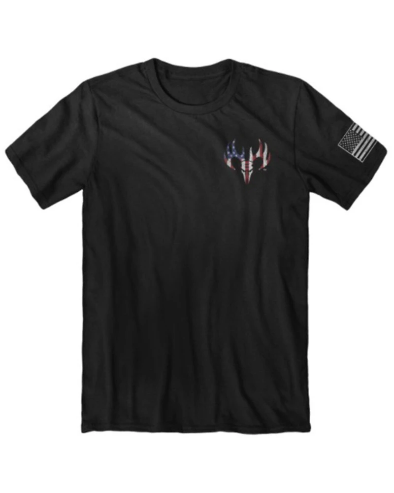 Buck Wear Men's Black Live Free Skull Graphic Short Sleeve T-Shirt
