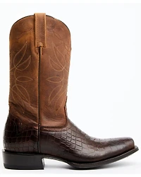 Moonshine Spirit Men's Madison Brown Printed Leather Western Boots - Square Toe