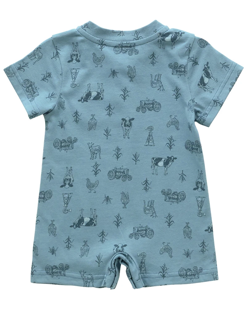Carhartt Infant Boys' Cow Short Sleeve Snap Onesie