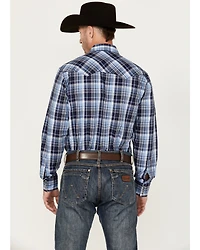 Wrangler Retro Men's Plaid Print Long Sleeve Snap Western Shirt