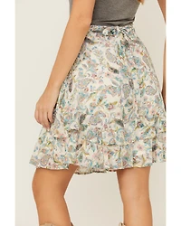 Ash & Violet Women's Floral Smocked Tiered Skirt