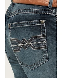 Rock 47 by Wrangler Men's Lander Dark Wash Slim Bootcut Stretch Denim Jeans