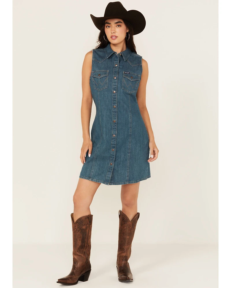 Wrangler Retro Women's Button-Down Denim Mini Dress