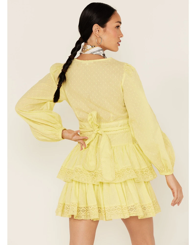 Maia Bergman Women's Mika Lace Tiered Mini Dress