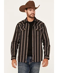 Moonshine Spirit Men's Lure Lurex Striped Print Long Sleeve Snap Western Shirt