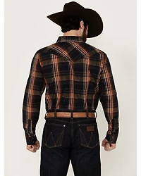 Cody James Men's Trouble Plaid Print Long Sleeve Snap Western Shirt - Big