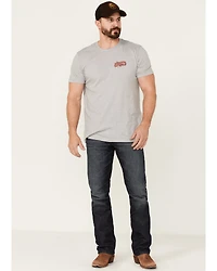 Moonshine Spirit Men's Gray Floral Snake Graphic Short Sleeve T-Shirt