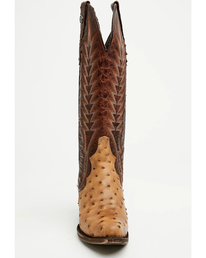 Tanner Mark Women's Ostrich Print Tall Western Boots - Snip Toe