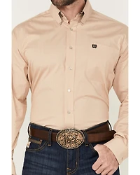 Cinch Men's Striped Print Long Sleeve Button-Down Stretch Western Shirt