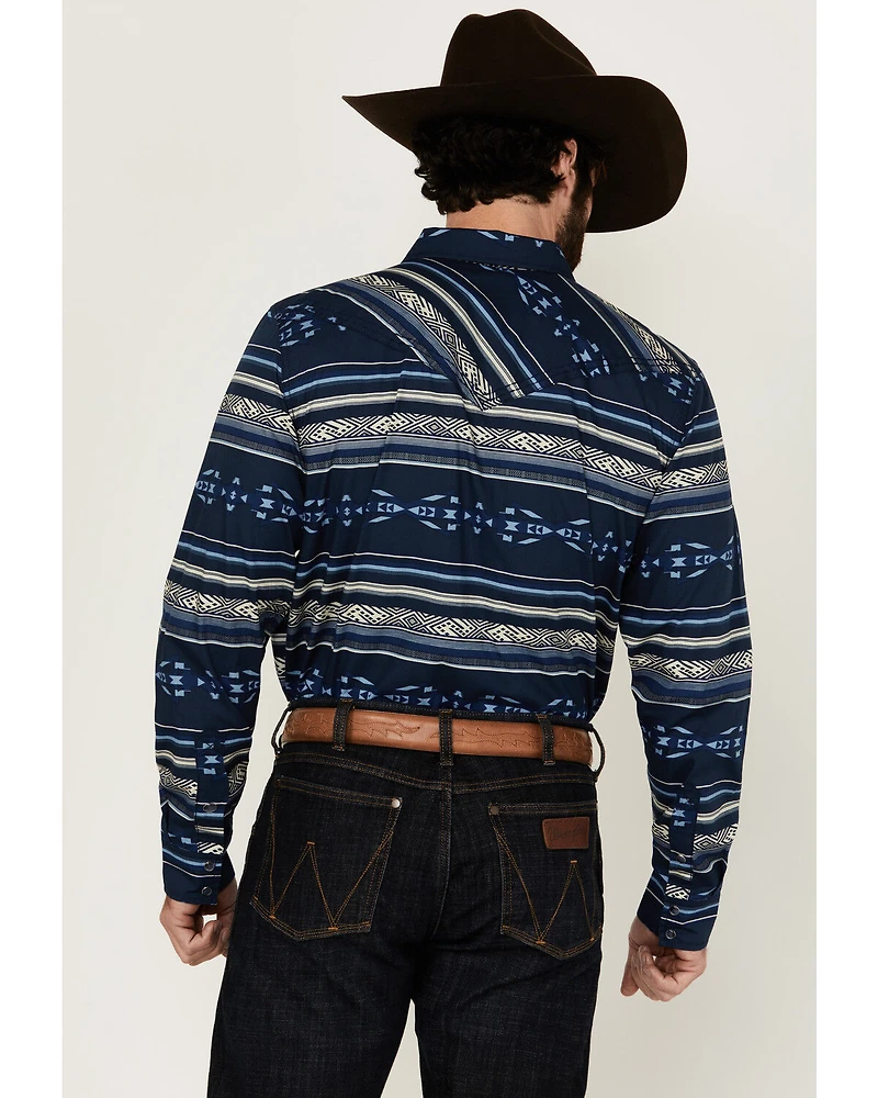 Cody James Men's Distance Southwestern Striped Long Sleeve Snap Western Shirt