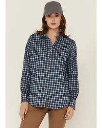 Ariat Women's FR Angeles Plaid Print Long Sleeve Button-Down Work Shirt