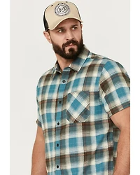 Brothers and Sons Men's Bonner Plaid Print Short Sleeve Button Down Western Shirt