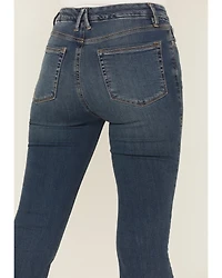 Good American Women's Legs Dark Wash High Rise Flare Denim Jeans