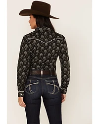 Roper Women's Floral Print Long Sleeve Pearl Snap Western Shirt