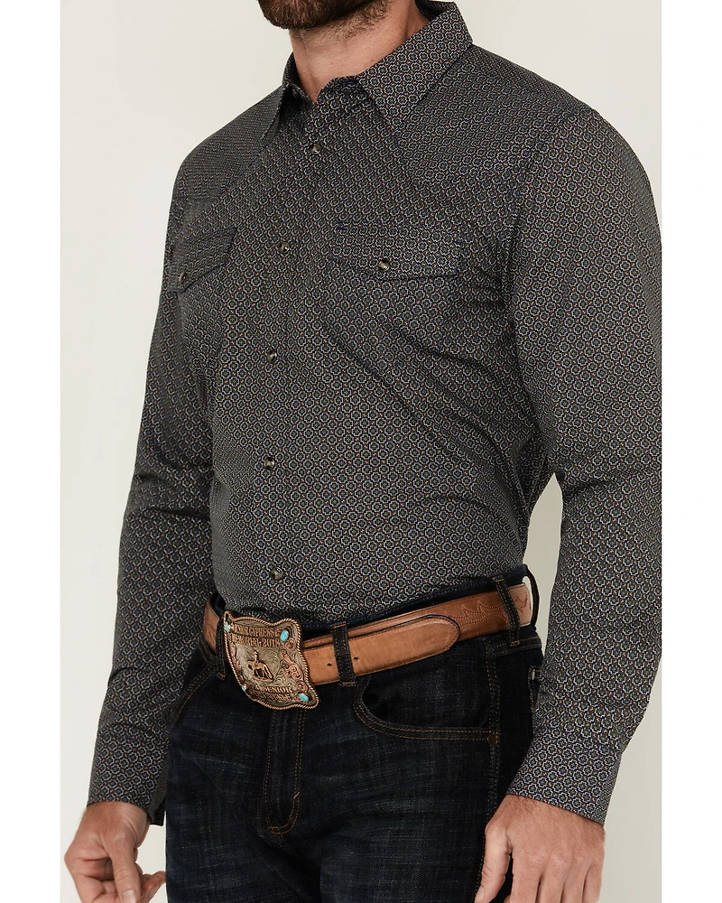 Gibson Trading Co Men's Northern Light Geo Print Long Sleeve Snap Western Shirt
