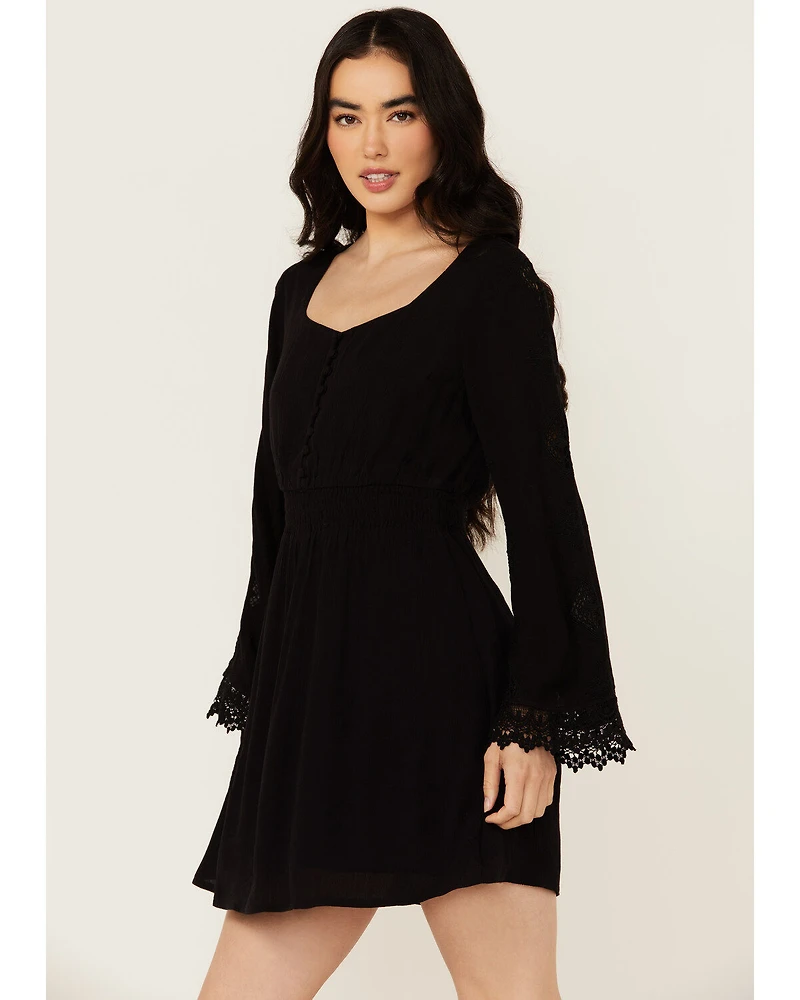 Idyllwind Women's Scotts Lace Long Sleeve Mini Dress