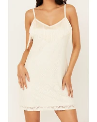 Idyllwind Women's Barbie Lace Fringe Mini Dress