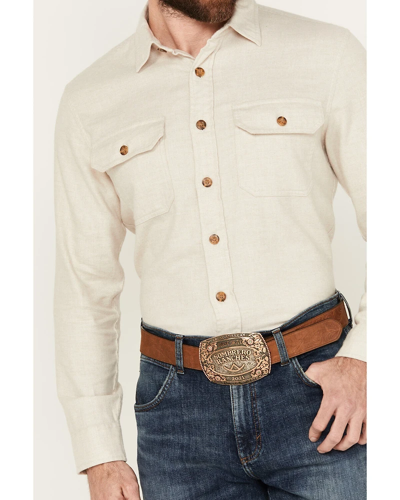 Pendleton Men's Solid Long Sleeve Button-Down Flannel Shirt