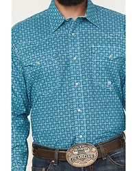 Roper Men's Amarillo Geo Print Long Sleeve Pearl Snap Western Shirt