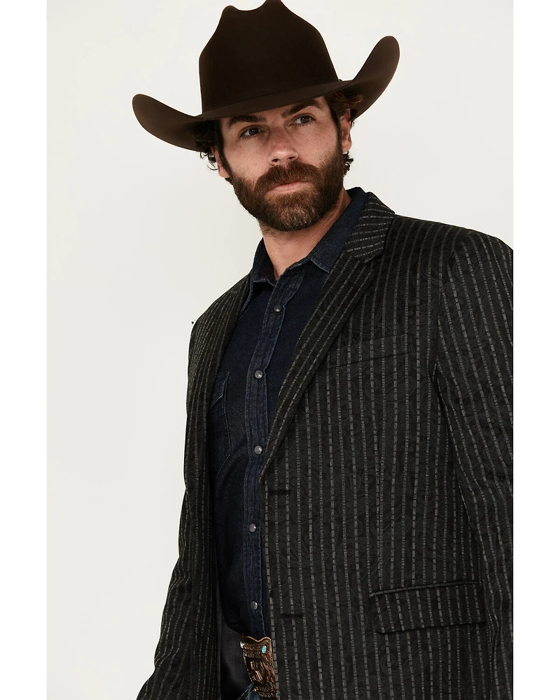 Rock & Roll Denim Men's Striped Paisley Print Sportcoat