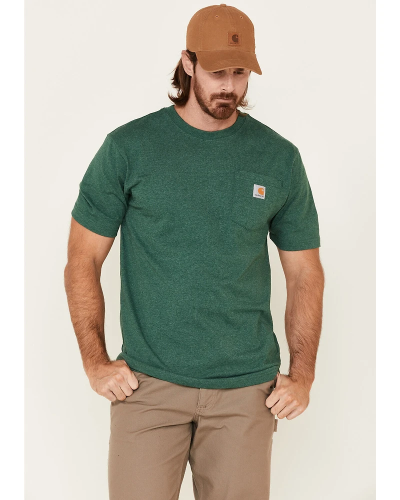 Carhartt Men's Dark Green Loose Fit Pocket Short Sleeve Work T-Shirt - Big