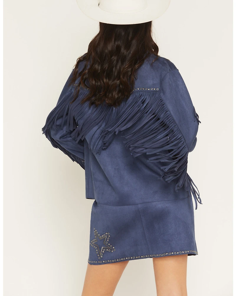 Idyllwind Women's Lonestar Fringe and Studded Faux Suede Jacket
