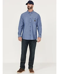 Hawx Men's Chambray Sun Protection Long Sleeve Button-Down Western Shirt