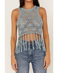 Shyanne Women's Yarn Crochet Fringe Trim Tank