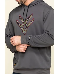 Hawx Men's Gray Tech Logo Hooded Work Sweatshirt - Tall